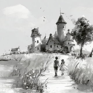 Lighthouse Verismo style, Midjourney V7: retro fairy-tale illustration