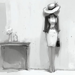 Lighthouse Verismo style, Midjourney V7: haute-couture fashion outfit