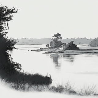 Lighthouse Verismo style, Midjourney V7: realistic landscape photograph of quiet dawn