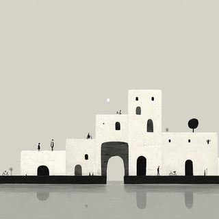 Scale Failure style, Midjourney V7: abstract 3D render