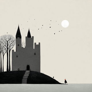 Scale Failure style, Midjourney V7: retro fairy-tale illustration