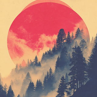 Peach Leviathan style, Midjourney V7: realistic landscape photograph of quiet dawn