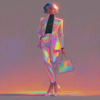 Bubbleshine Arc style, Midjourney V7: haute-couture fashion outfit