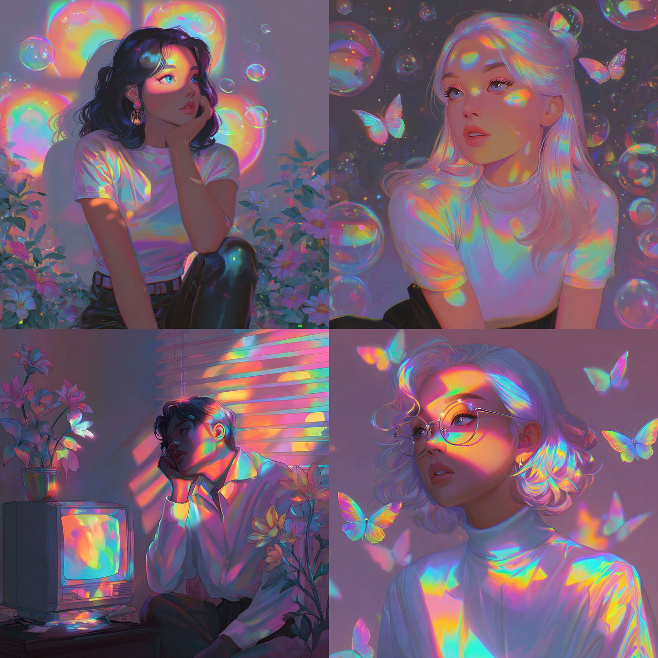 Bubbleshine Arc style, Midjourney V7, render 1 of 4