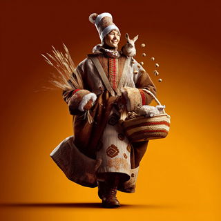 Volcanomycota style, Midjourney V7: traditional folk art