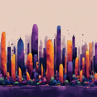 Cortexpulse style, Midjourney V7: megacity with futuristic bioarchitecture
