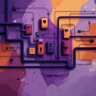Cortexpulse style, Midjourney V7: technical infrastructure blueprint schematics