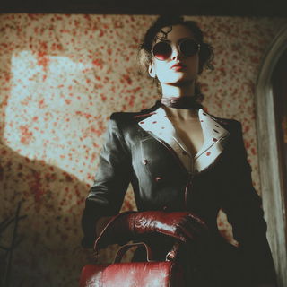 Boscursive style, Midjourney V7: haute-couture fashion outfit