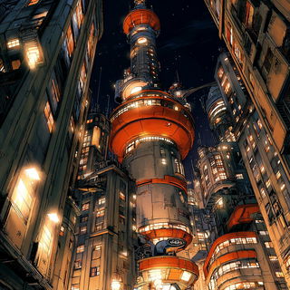 Cuirasscloud style, Midjourney V7: megacity with futuristic bioarchitecture