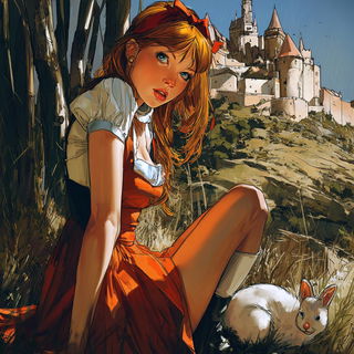 Cuirasscloud style, Midjourney V7: retro fairy-tale illustration