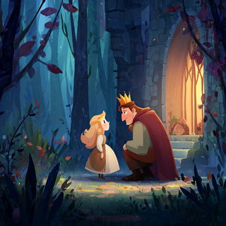 Lanternswirl style, Midjourney V7: retro fairy-tale illustration
