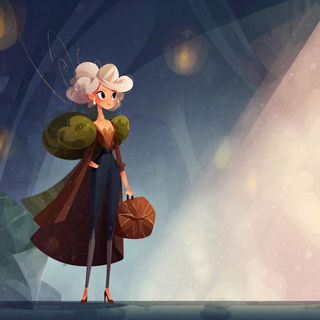 Lanternswirl style, Midjourney V7: haute-couture fashion outfit