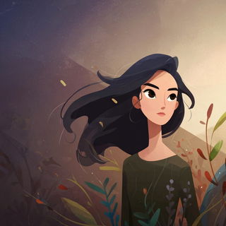 Lanternswirl style, Midjourney V7: photographic portrait of female protagonist