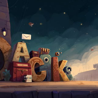 Lanternswirl style, Midjourney V7: typographic composition with large letters