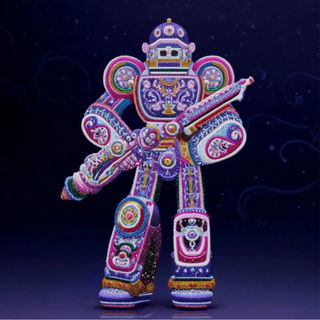 Beadcurrent style, Midjourney V7: concept art character design of retropunk steam knight
