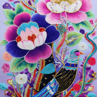 Beadcurrent style, Midjourney V7: traditional folk art