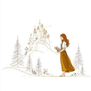 Silverleaf Darkroom style, Midjourney V7: retro fairy-tale illustration