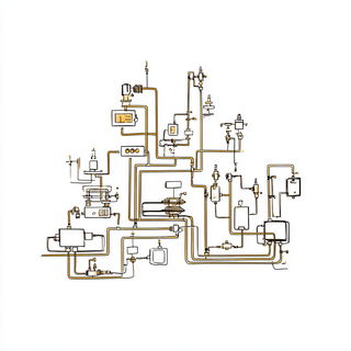 Silverleaf Darkroom style, Midjourney V7: technical infrastructure blueprint schematics