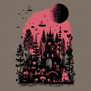 Splattercosm style, Midjourney V7: retro fairy-tale illustration