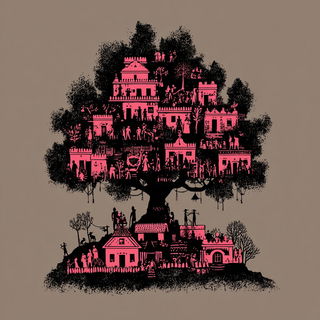 Splattercosm style, Midjourney V7: traditional folk art