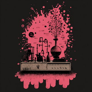 Splattercosm style, Midjourney V7: editorial illustration for popular scientific magazine cover