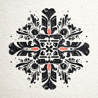 Maskolithics style, Midjourney V7: creative pattern composition