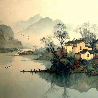 Goshawk Ink Valleys style, Midjourney V7: realistic landscape photograph of quiet dawn