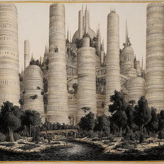 Index of Broken Halos style, Midjourney V7: megacity with futuristic bioarchitecture