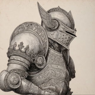 Index of Broken Halos style, Midjourney V7: concept art character design of retropunk steam knight