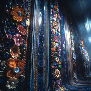 Moonwell Brocade style, Midjourney V7: traditional folk art