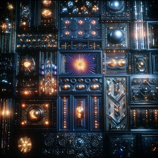 Moonwell Brocade style, Midjourney V7: creative pattern composition