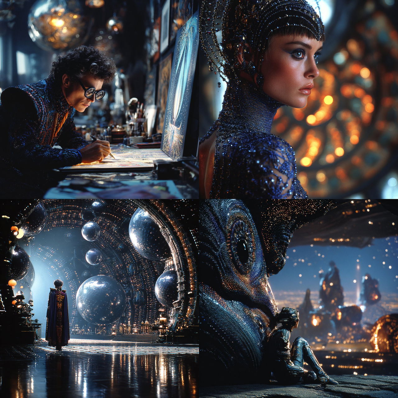 Moonwell Brocade style, Midjourney V7, render 1 of 4