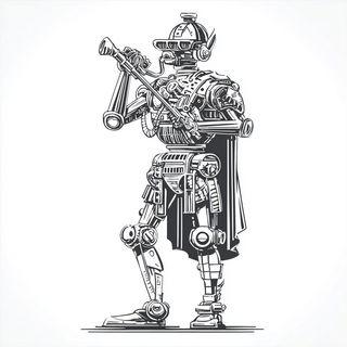 Lithoridge Circulars style, Midjourney V7: concept art character design of retropunk steam knight