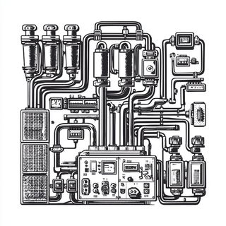 Lithoridge Circulars style, Midjourney V7: technical infrastructure blueprint schematics