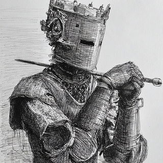 Stratacross style, Midjourney V7: concept art character design of retropunk steam knight