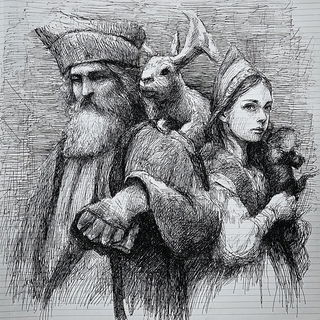 Stratacross style, Midjourney V7: retro fairy-tale illustration