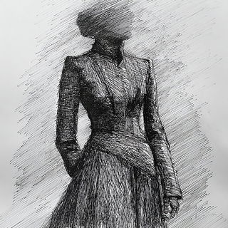 Stratacross style, Midjourney V7: haute-couture fashion outfit