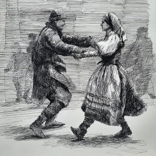 Stratacross style, Midjourney V7: traditional folk art