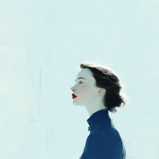 Snowcopy style, Midjourney V7: photographic portrait of female protagonist
