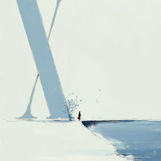 Snowcopy style, Midjourney V7: typographic composition with large letters