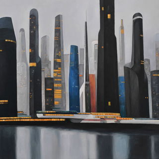 Vesselstep style, Midjourney V7: megacity with futuristic bioarchitecture