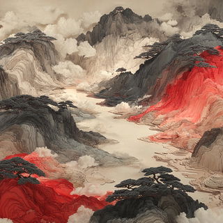 Mistrune style, Midjourney V7: abstract 3D render