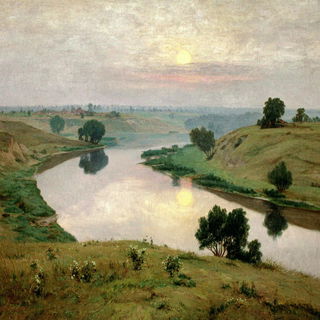 Parhelion Votive style, Midjourney V7: realistic landscape photograph of quiet dawn