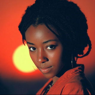 Archfire Vignettes style, Midjourney V7: photographic portrait of female protagonist