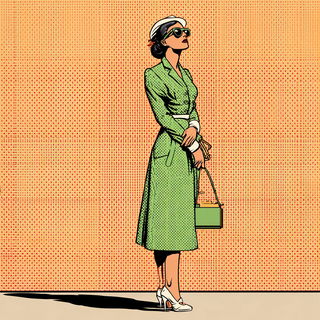 Pulp Tattoo Futurism style, Midjourney V7: haute-couture fashion outfit
