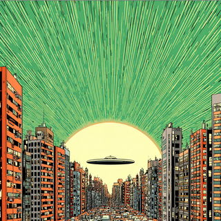 Pulp Tattoo Futurism style, Midjourney V7: cinematic shot from sci-fi movie