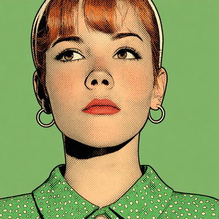 Pulp Tattoo Futurism style, Midjourney V7: photographic portrait of female protagonist