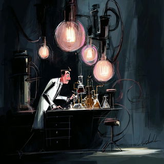 Whitehair Traverse style, Midjourney V7: editorial illustration for popular scientific magazine cover