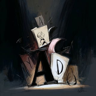 Whitehair Traverse style, Midjourney V7: typographic composition with large letters