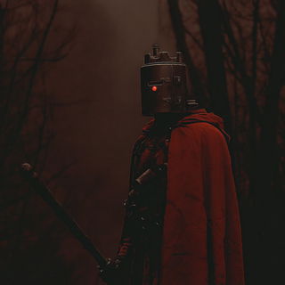 Oxide Witness style, Midjourney V7: concept art character design of retropunk steam knight